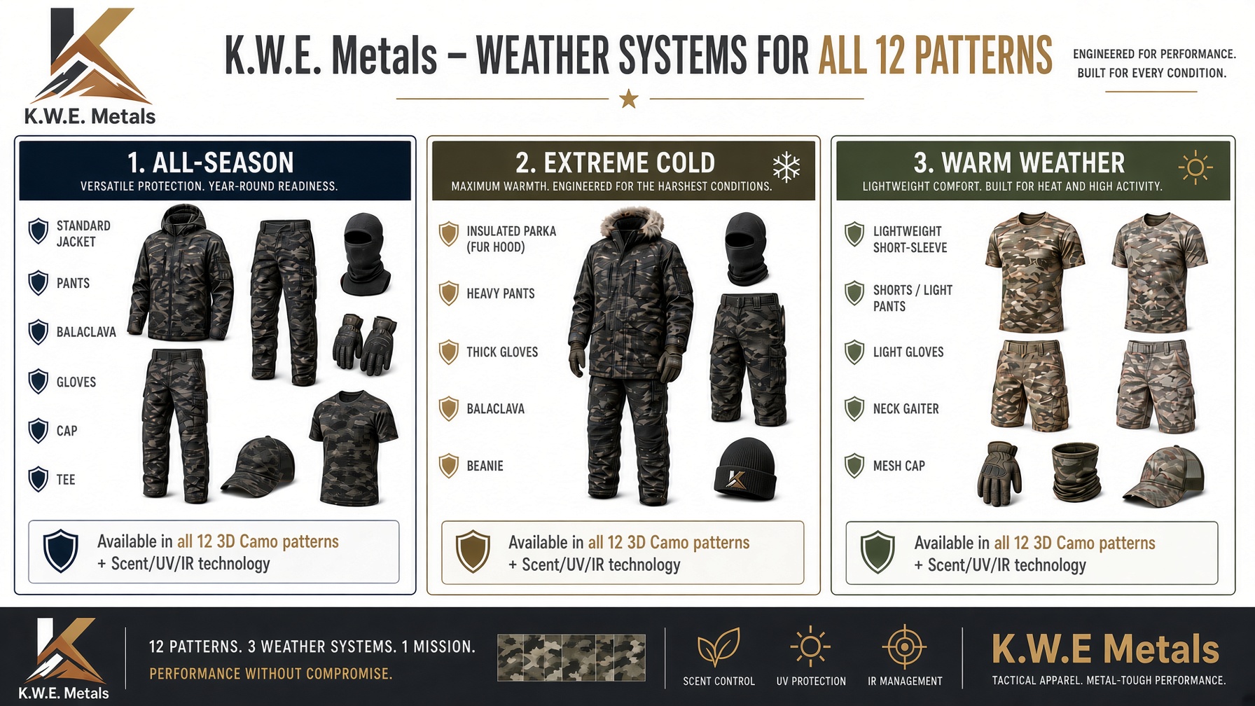 All-season, extreme cold and warm weather systems