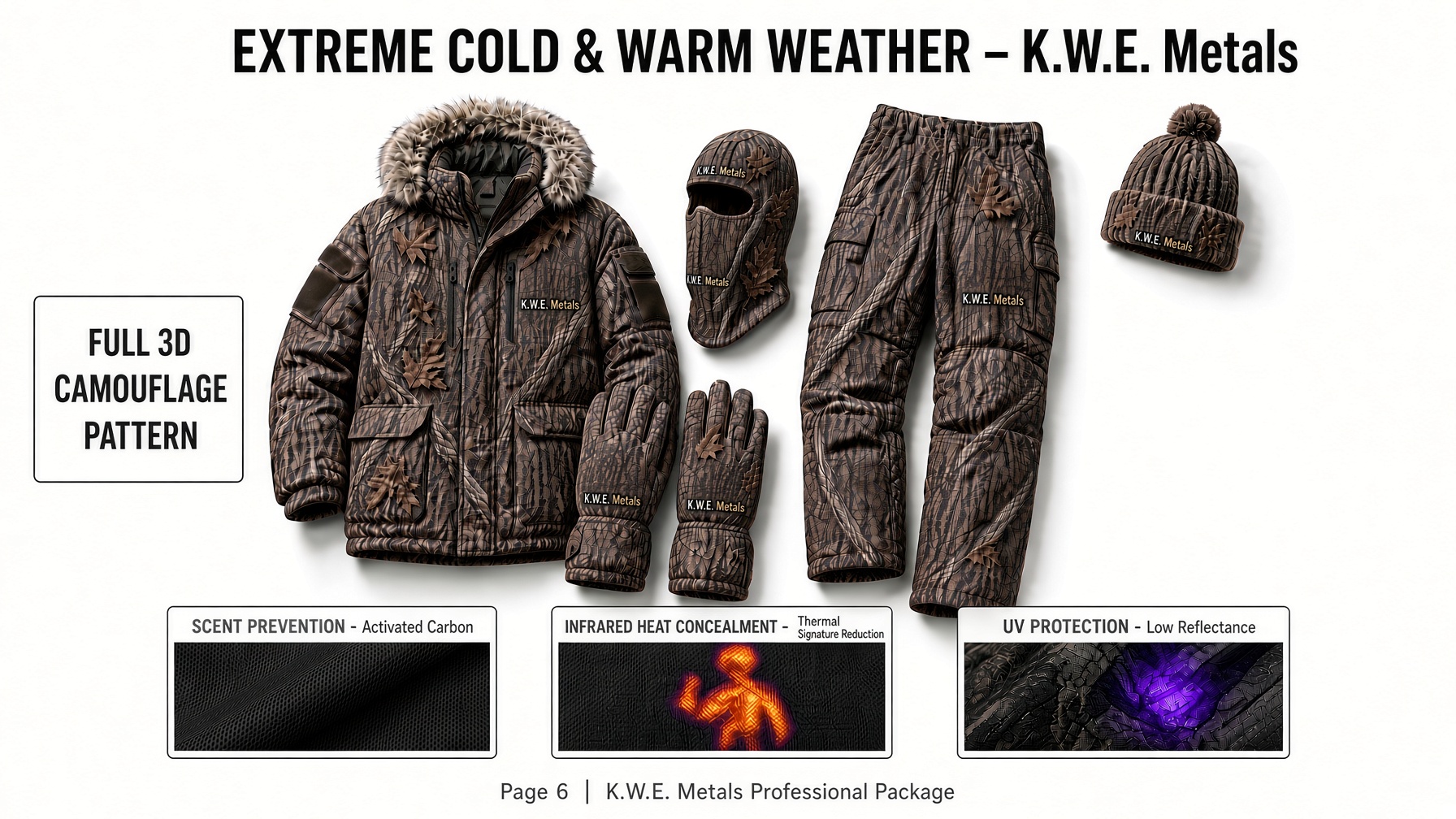Camo cold and warm weather gear